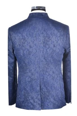 Baggi Men Abito Da Sposo Baggi Damascato Blu Slim Fit -Meyer Shop 0 c101cce5 1200