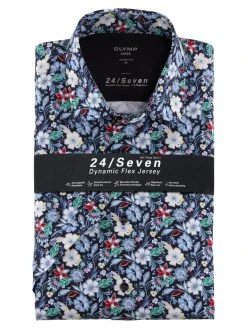 OLYMP Luxor Camicia Olymp In Jersey Maniche Corte Fantasia Floreale Modern Fit -Meyer Shop 0 c197a441 1200