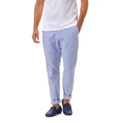 GREEN COAST Made In Italy Pantalone Effetto Tuta A Righe Azzurro Green Coast Puro Cotone Seersucker -Meyer Shop 0 c1c03f47 1700