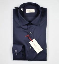 Regent By Pancaldi Camicia Blu Scuro Pancaldi Cotone Stretch Slim Fit