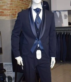 Musani Uomo Smoking Da Sposo Moderno Blu Musani Cerimonia -Meyer Shop 0 c501a92b 1700