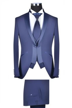 Baggi Men Abito Alla Coreana Da Sposo Blu Marine Baggi Cerimonia -Meyer Shop 0 c502c64f 1700