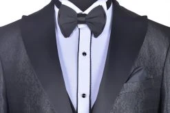 Baggi Men Abito Baggi Nero Damascato Con Petto A Lancia