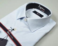 Camicia Ingram Slim Fit Mille Righe Celeste Cotone No Stiro