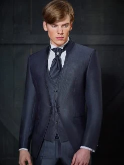 Baggi Men Abito Da Sposo Blu Alla Coreana Baggi Slim Fit -Meyer Shop 0 c715591a 1597