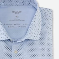 OLYMP N. 6 Camicia Celeste A Pois In Jersey Super Slim Fit -Meyer Shop 0 caf7bc9e 706