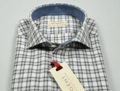 Regent By Pancaldi Camicia In Flanella Slim Fit Pancaldi Grigio A Quadri -Meyer Shop 0 cc4a8957 1580
