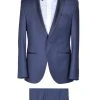 Baggi Men Smoking Blu Navy Baggi Cerimonia Slim Fit Completo Di Panciotto E Papillon