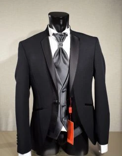 Musani Uomo Smoking Moderno Slim Fit Nero Musani Cerimonia -Meyer Shop 0 cde3eb42 1200