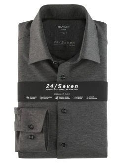 OLYMP Luxor Camicia In Jersey Grigio Scuro Olymp Modern Fit -Meyer Shop 0 d012790d 1700