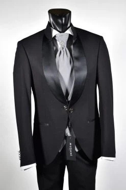 Abito Nero Musani Cerimonia Modello Coreano Slim Fit -Meyer Shop 0 d08ab1af 1200