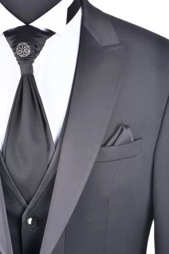 Baggi Men Abito Da Sposo Nero Slim Fit Baggi Con Petto A Lancia -Meyer Shop 0 d10519c4 1700