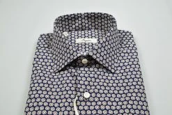 Camicia Ingram Slim Fit Blu Fantasia Stampata In Puro Cotone -Meyer Shop 0 d1569341 1600