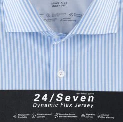 OLYMP Level Five Camicia Slim Fit Olymp In Jersey A Righe Celeste -Meyer Shop 0 d3e6484a 706