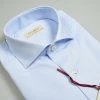Regent By Pancaldi Camicia Celeste Chiaro Slim Fit Pancaldi Collo Alla Francese In Cotone Oxford