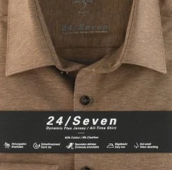 Camicia Olymp Level Five In Jersey Marrone Slim Fit -Meyer Shop 0 d84fc3e8 706