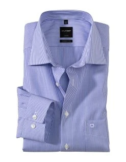OLYMP Luxor Camicia A Righe Azzurro Olymp Modern Fit Cotone Stiro Facile -Meyer Shop 0 d87e2a6e 1700