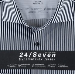 OLYMP Luxor Camicia A Righe Blu Olymp Modern Fit Cotone Jersey -Meyer Shop 0 d9027721 706