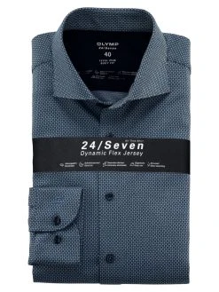 OLYMP Level Five Camicia Azzurra Olymp In Jersey Slim Fit -Meyer Shop 0 db822602 1200