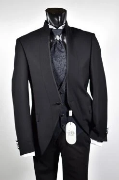 Abito Nero Slim Fit Musani Cerimonia Modello Alla Coreana -Meyer Shop 0 deb047a5 1200