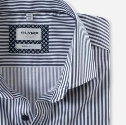 OLYMP Level Five Camicia Olymp A Righe Blu Slim Fit Cotone Stretch -Meyer Shop 0 dece02a5 706