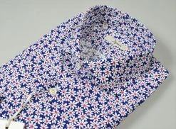 Camicia Ingram In Cotone Stampato Con Margherita Slim Fit -Meyer Shop 0 df22abe0 1625