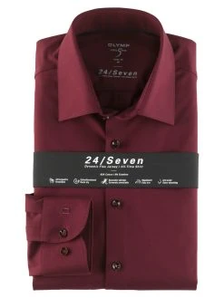 Camicia Olymp Level Five In Jersey Bordeaux Slim Fit -Meyer Shop 0 e08b4e54 1200