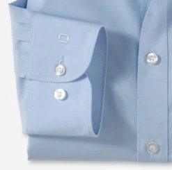 OLYMP Level Five Camicia Celeste Olymp Slim Fit Cotone Stretch -Meyer Shop 0 e0a755b9 706