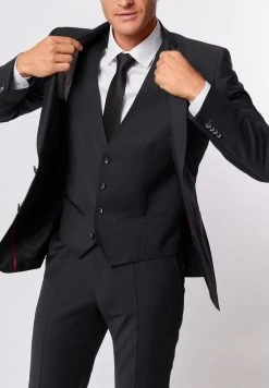Abito Nero Slim Fit Con Gilet Roy Robson In Lana Stretch -Meyer Shop 0 e0f5ed2c 1200