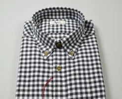 Camicia Ingram A Quadri Grigio In Flanella Button Down Modern Fit -Meyer Shop 0 e12fbd63 1484