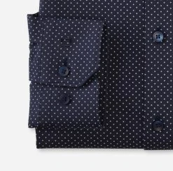 OLYMP N. 6 Camicia Blu A Pois In Jersey Super Slim Fit -Meyer Shop 0 e1501373 706