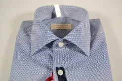 Camicia Micro Fantasia Azzurra Regent By Pancaldi Slim Fit -Meyer Shop 0 e485c263 1600