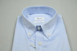 Camicia Ingram Collo Button Down Celeste Chiaro In Cotone Doppio Ritorto -Meyer Shop 0 e54fa78b 1600