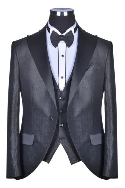 Baggi Men Abito Baggi Nero Damascato Con Petto A Lancia -Meyer Shop 0 e58a026d 1700