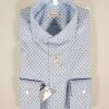 Camicia Celeste Micro Fantasia Ingram Vestibilità Slim Fit
