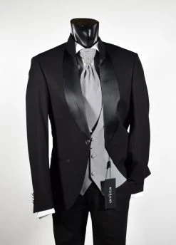 Abito Nero Musani Cerimonia Modello Coreano Slim Fit -Meyer Shop 0 eb8ee529 1200