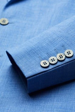 Abito Digel Slim Fit Azzurro Sfoderato In Misto Lino