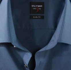 OLYMP Level Five Camicia Blu Denim Olymp Slim Fit Cotone Stretch -Meyer Shop 0 ef405d08 706