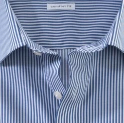 OLYMP Luxor Camicia Olymp Comfort Fit A Righe Azzurro Con Taschino -Meyer Shop 0 eff2f0d8 706