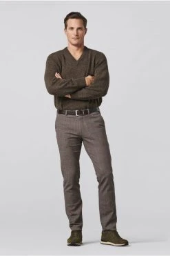 MEYER Exclusive Pantalone Modern Fit Marrone Fantasia Principe Di Galles Meyer -Meyer Shop 0 f008b954 1200