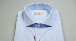 Regent By Pancaldi Camicia Celeste Chiaro Slim Fit Pancaldi Collo Alla Francese In Cotone Oxford -Meyer Shop 0 f08dada5 1600