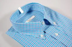 Camicia Ingram A Quadri Azzurro Button Down