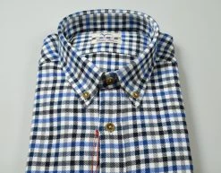 Camicia Ingram A Quadri Azzurro In Flanella Button Down Modern Fit -Meyer Shop 0 f5b6c9fb 1535