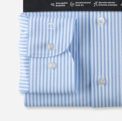 OLYMP Level Five Camicia Slim Fit Olymp In Jersey A Righe Celeste -Meyer Shop 0 f5dd0b17 706