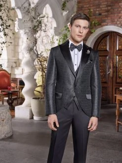 Baggi Men Abito Baggi Nero Damascato Con Petto A Lancia -Meyer Shop 0 f83bbdde 1700