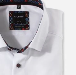 OLYMP Luxor Camicia Bianca Olymp Modern Fit Cotone Organico