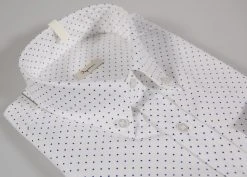 Camicia Bianca A Pois Piccoli Blu Collo Button Down -Meyer Shop 0 f8e5a6bf 1600
