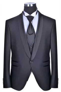 Baggi Men Smoking Nero Baggi Slim Fit Con Gilet E Plastron -Meyer Shop 0 f90b2763 1700