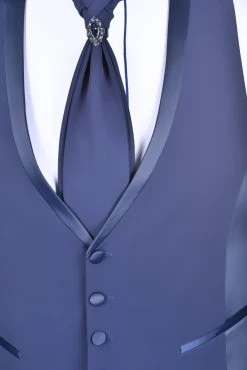 Baggi Men Abito Alla Coreana Da Sposo Blu Marine Baggi Cerimonia -Meyer Shop 0 fb5123a2 1700