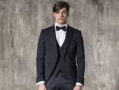 Musani Wedding Smoking Blu Micro Disegno Con Panciotto Slim Fit Musani Cerimonia -Meyer Shop 0 fe954246 1199